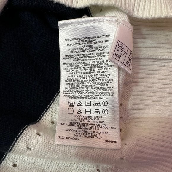 Brooks Brothers Striped Sweater | Blue, Orange, and White | Size: XL - Picture 4 of 7